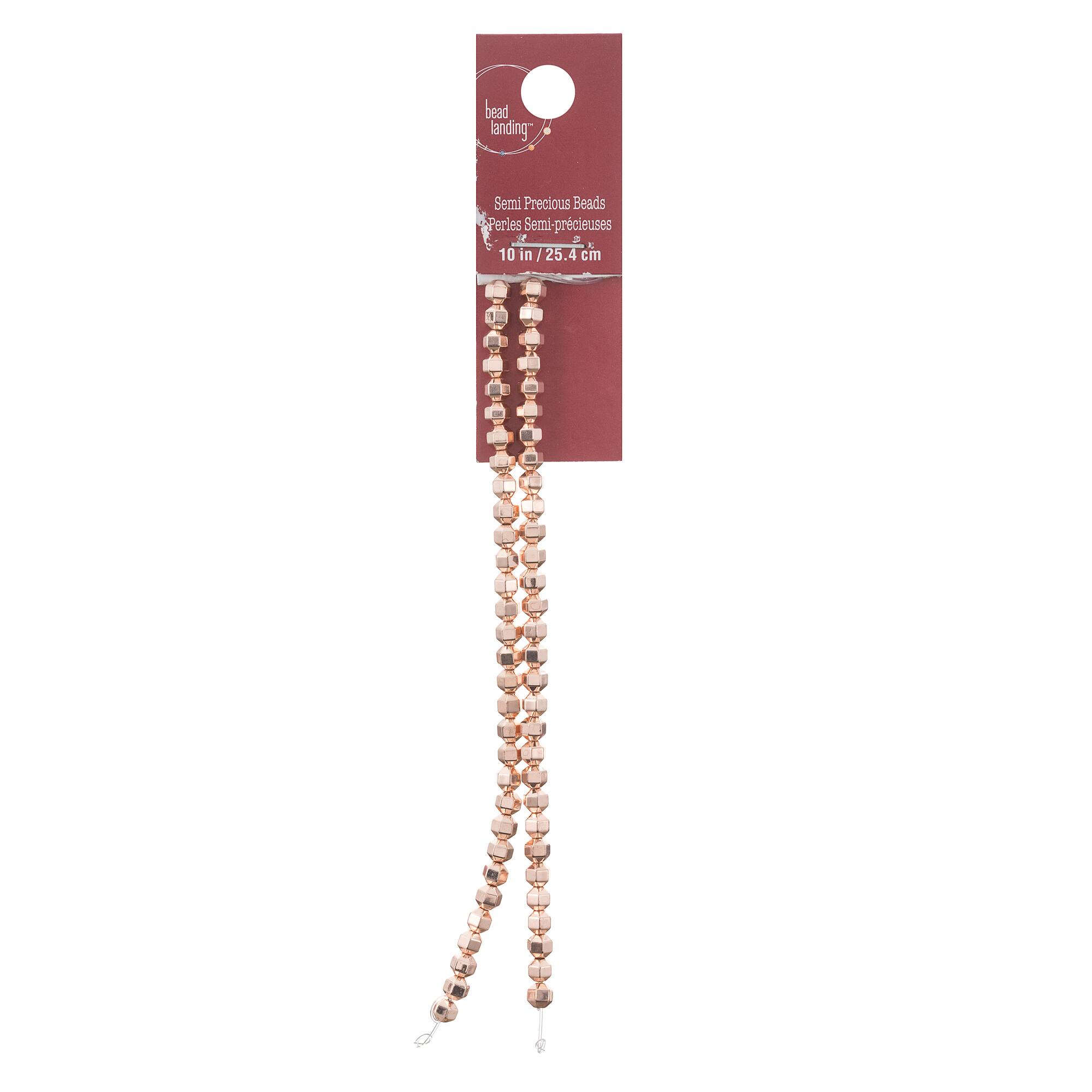 Rose Gold Hematite Bicone Beads, 4mm by Bead Landing™